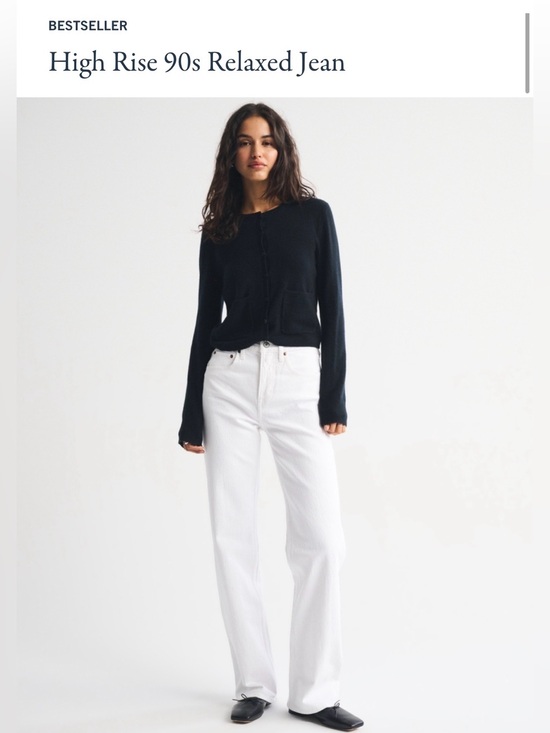 Abercrombie & Fitch Denim - Abercrombie High-Rise 90s Relaxed Jean - White (Size 27 Regular)